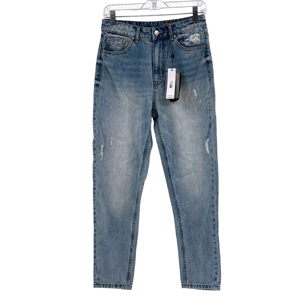 Vero Moda Jeans Mom Women Size 28x32 Light Blue High Rise Relaxed Distressed New